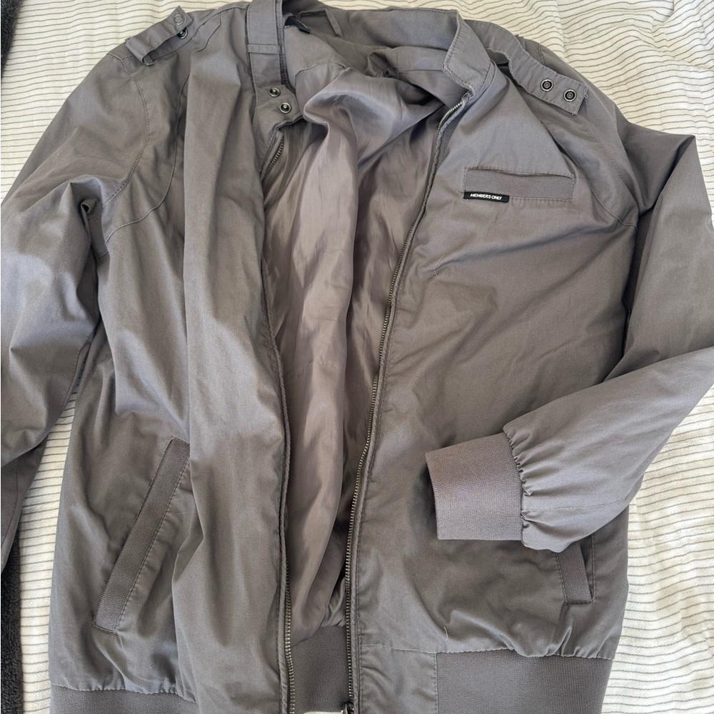 Gray Bomber Jacket Members Only - image 1